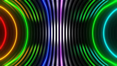 Rainbow Neon Oval Side Tunnel Background Vj Loop In 4K