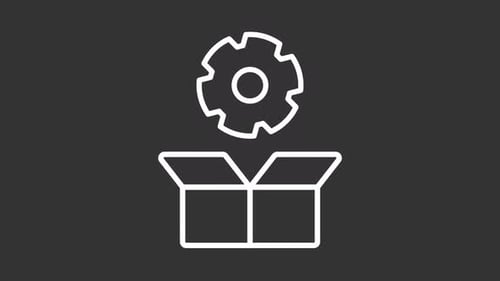 Minimalist Animated Box Opening with Gear Icon Setup