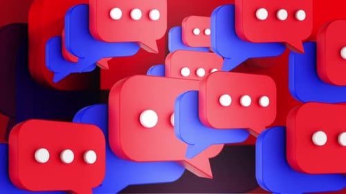 Bubble Chat Icon 3d Background Loop