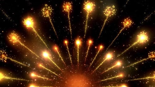 Golden Glittering Particles Fan Animation for Celebrations