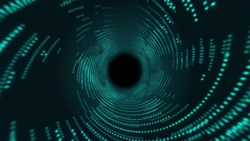 Abstract Tech Tunnel with Glowing Dots Loop