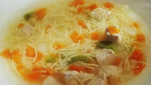 Chicken Noodle Soup with Vegetables The Concept of Homemade Food