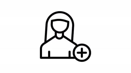 Animated Flat Design Add User Line Icon