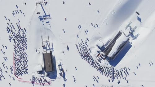 Skiers and Snowboarders Await Fun at Big Bear Resorts Snowy Mountains
