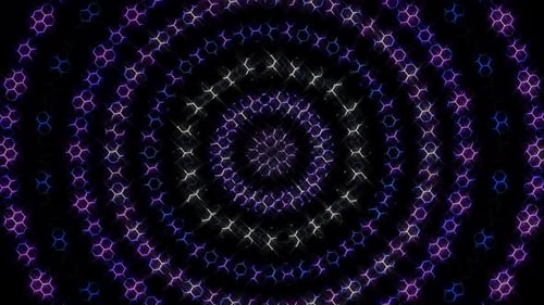 Abstract Neon Hexagon Grid Pulsing Background