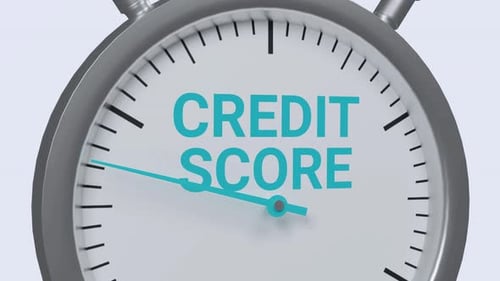Animated Stopwatch Measuring Credit Score Progress