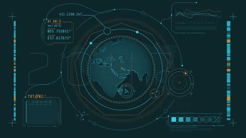 Abstract HUD Infographics with Planet Earth Observation Data