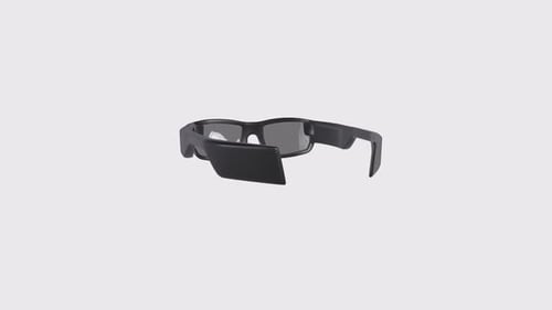 Smart Glasses rotation in loop on white background