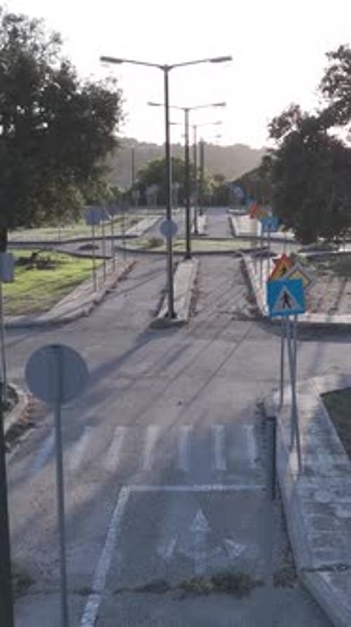 Vertical Aerial View of Pefkias Forest Park Children's Traffic Education Center, Greece