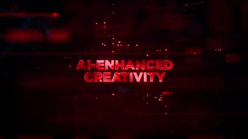 AI Enhanced Creativity Text with Digital Glitch Effect