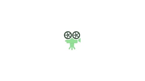 Animated Flat Design Film Camera Icon