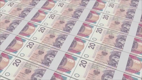 20 POLISH ZLOTY banknotes printed by a money press