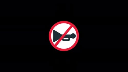 No Honking or Silence Zone. Noise Restriction Concept Animation Video - Transparent