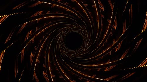 Orange Spiral Neon Ribbon Background Vj Loop In 4K