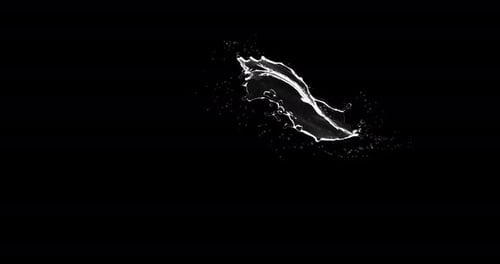 Respingo animado de água clara com fundo transparente