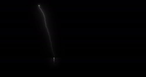 Simulated Lightning Strike Reflection on Wet Surface