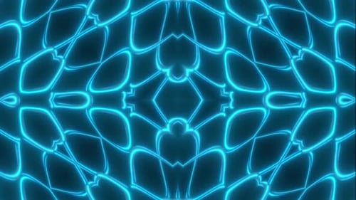Les motifs abstraits dynamiques en néon bleu pulsent et brillent en mouvement numérique
