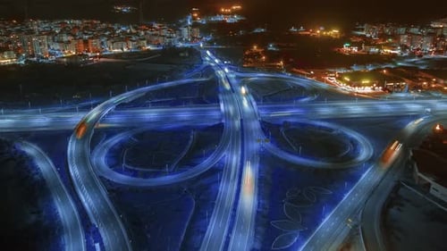 Aerial Drone Video Footage Multilevel Intersection