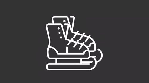 Minimalist Ice Skates Line Art Reveal Animation