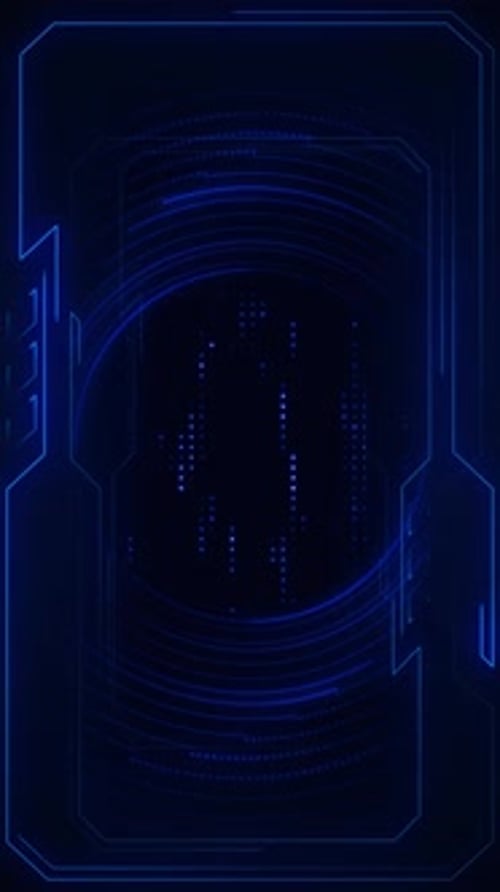 Vertical Video - Blue Digital Data Lights Technology Background