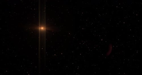 Golden Lens Flare Transition with Sparkling Stars