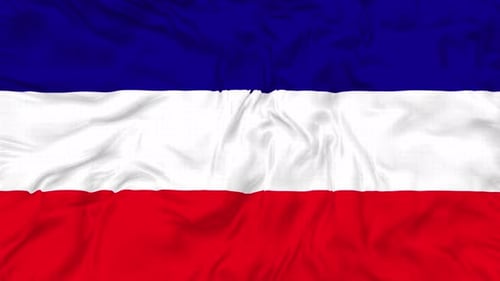 Waving Blue White Red Flag Fabric Animation