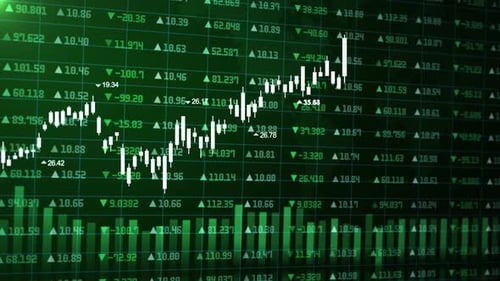 Digital Stock Market Candlestick Chart Display