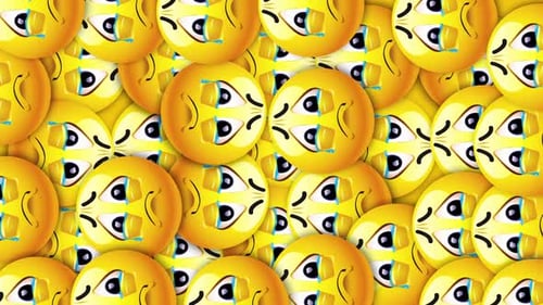 Animación de fondo de bucle de emojis tristes