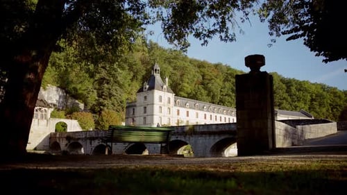 Picturesque Abbey Nestled in Lush Green Landscape