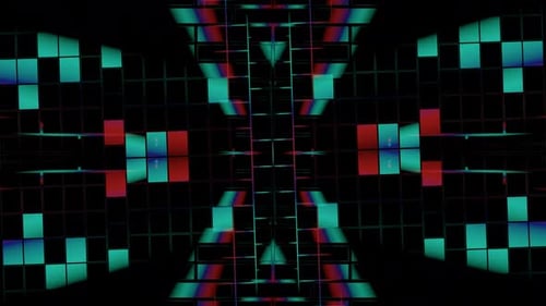 Multicolored Square Pattern on Black Background