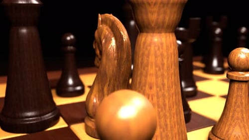 Strategic Chess Board 3D Animated Flyover