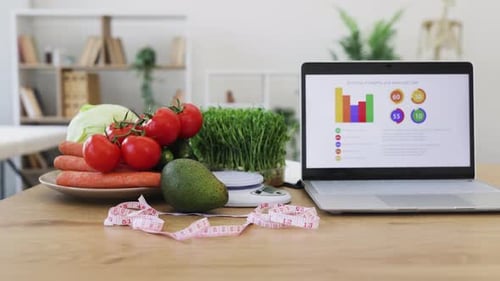 Healthy food ingredients and dieting concept indoor