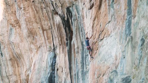 Climbing a vertical mountain in Greece