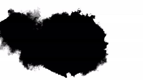 ink brush blot, splat, fluid art, overlay, alpha matte composition, spreading brush stroke. ink spla