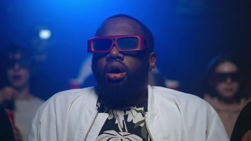 Closeup Frightened Afro American Man Watching Horror Film in Movie Theatre. Portrait