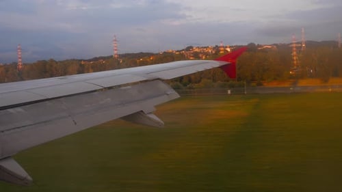 Plane Lands on the Airfield