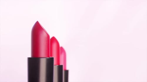 Elegant 3D Lipstick Product Display with Color Changing Background