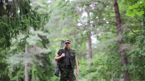 Soldier in Forest War Ambience