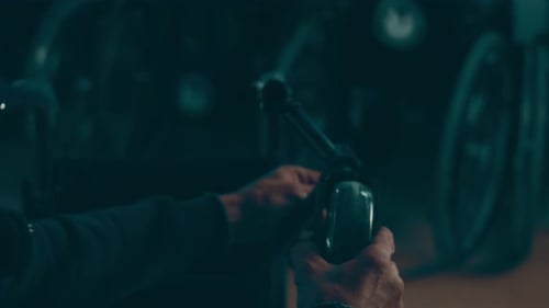 A Disabled Man Assembles a Stroller