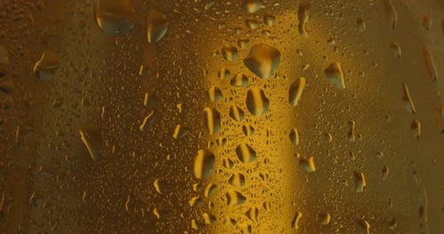 Close up gold shower with drops