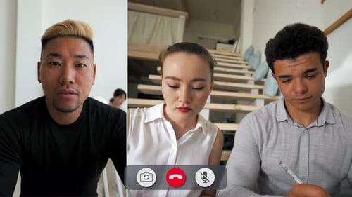 Étudiants participant à une session d'apprentissage dynamique en ligne depuis leur domicile