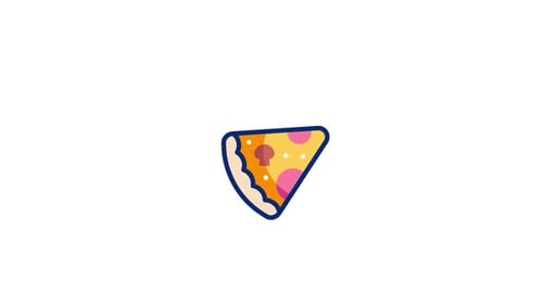 Animated Flat Design Pizza Slice Eating Icon