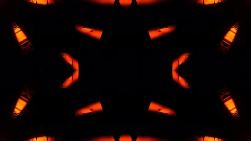 Orange And Blue Cyberpunk Neon Kaleidoscope Motion Background Vj Loop In 4K
