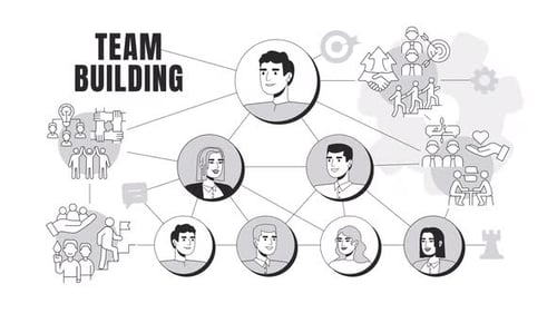 Teambuilding line 2D banner animation