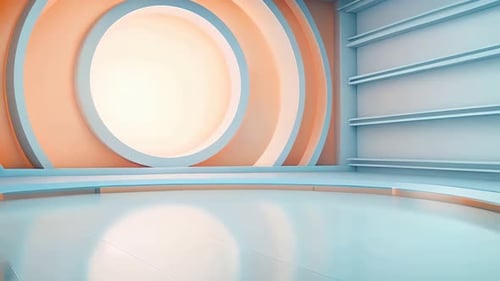 Modern Virtual Studio Background with Geometric Circles