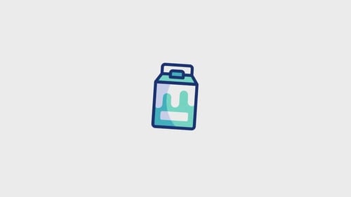 Animated Milk Carton Icon with Splashing Liquid Fill