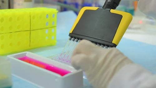 Multi Pipette Liquid Sample Analysis in Laboratory