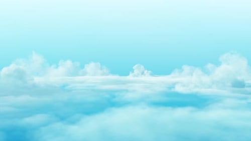 Flying Through Clouds Sky Travel Reveal Animation