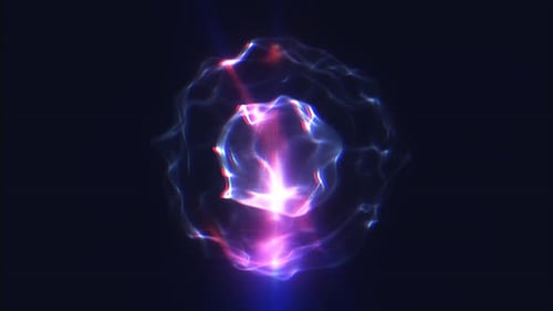 Blue purple energy sphere digital hi-tech ball futuristic magic plasma circle glowing bright force