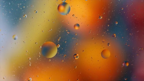 Abstract Colorful Fluid Art Oil Bubbles Motion Background